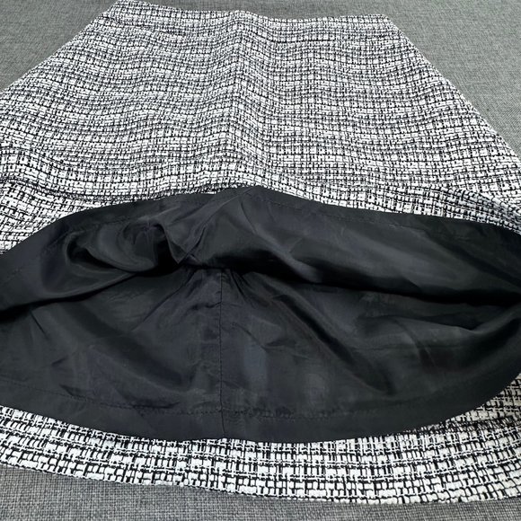 Express Knit Skirt Black & White‎ Zipper Closure Lined size 4 Cotton & Polyester - Picture 5 of 12